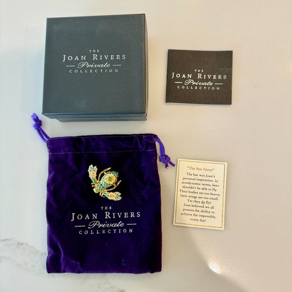 Joan Rivers Cloisonné Bee Pin From The Joan Rivers Private Collection - Rare - Picture 3 of 7